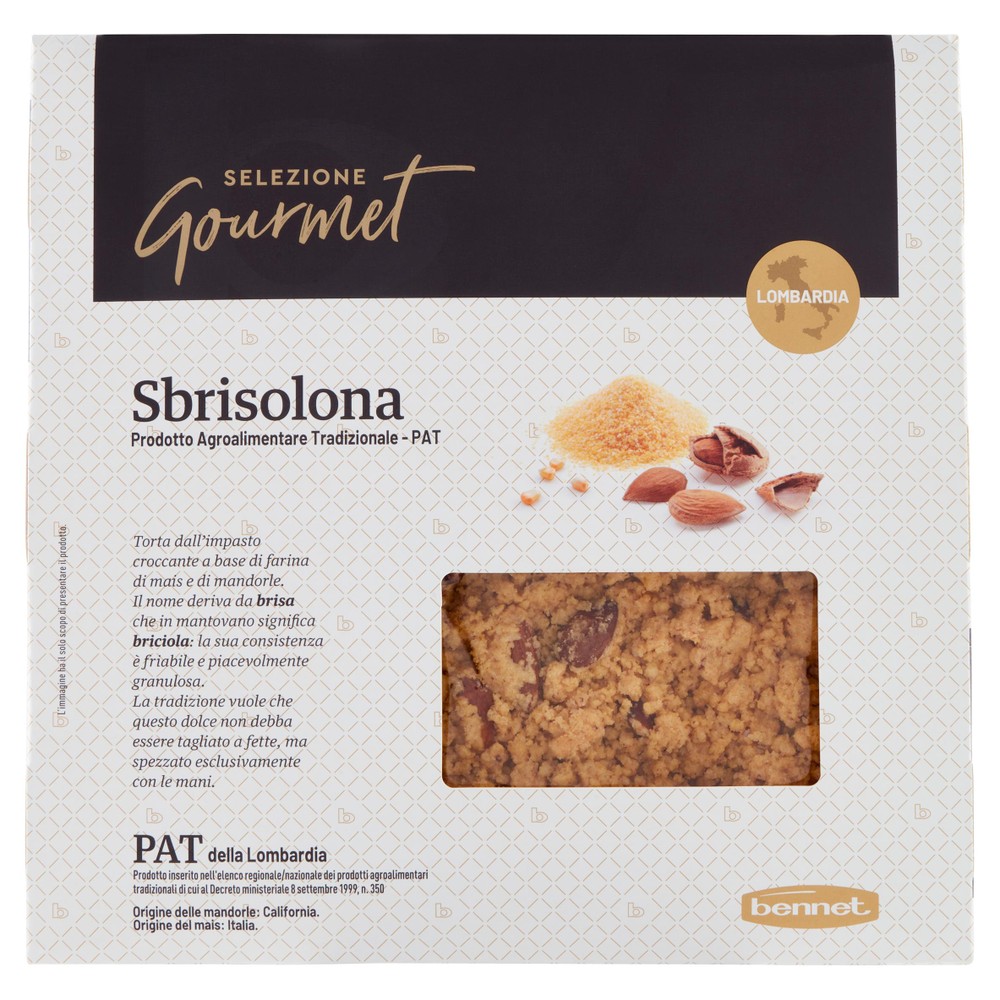 Torta Sbrisolona Farina Di Mais E Mandorle Selezione Gourmet Bennet - Foto 1