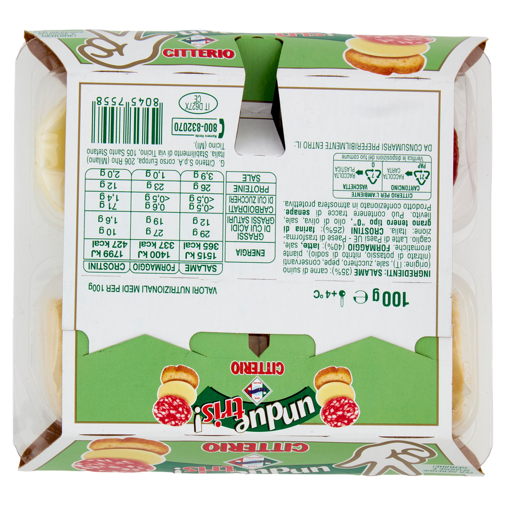 Unduetris! Merenda Salame Citterio