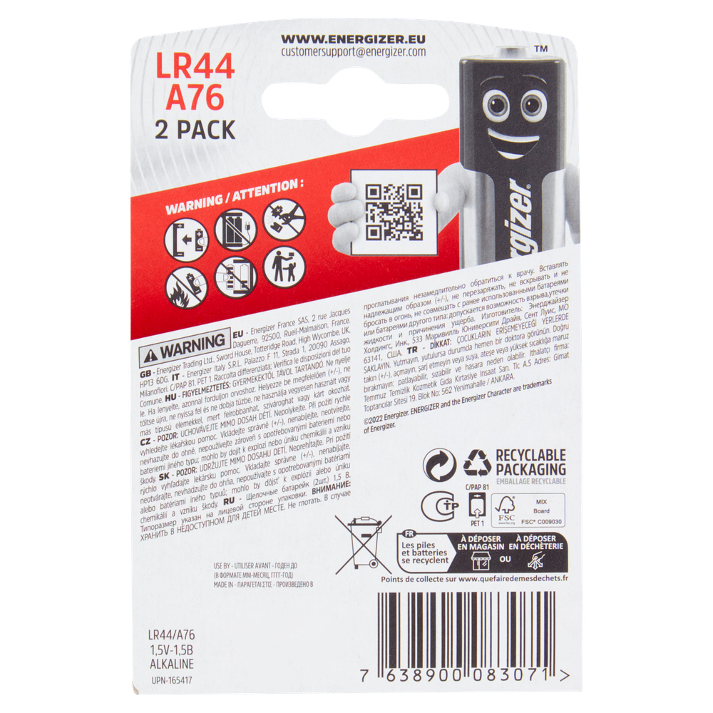 2 Pile Lr44/A76 Alkaline Energizer - Foto 3