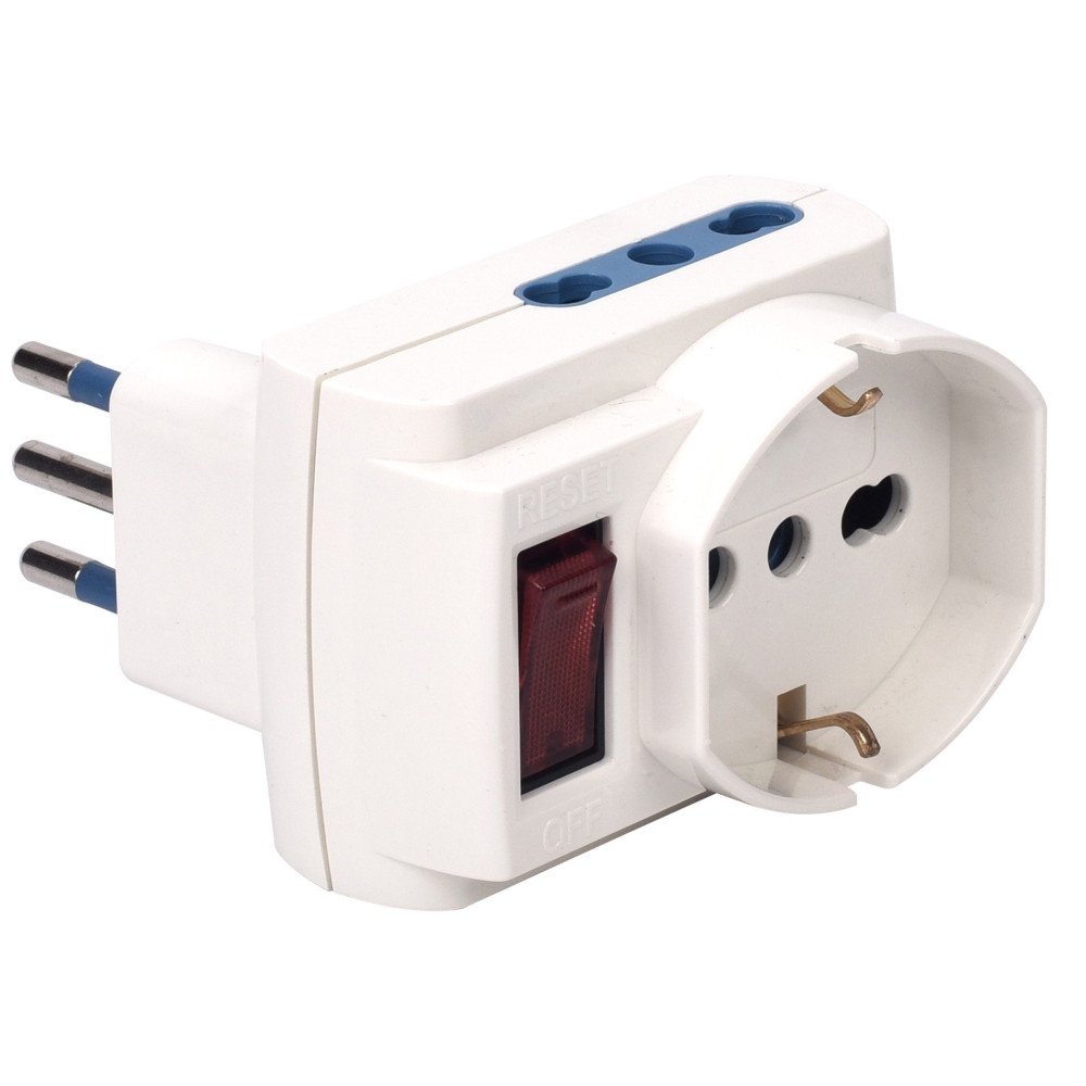 Adattatore Multisize 3 Prese 10/16a Spina 10a Polypool - Foto 1