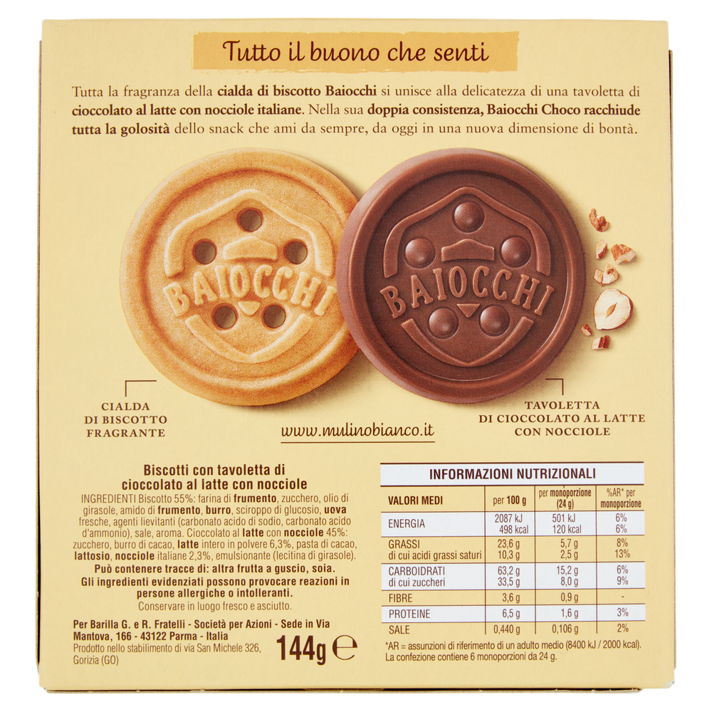 Biscotti Baiocchi Choco Con Cioccolato E Nocciole Mulino Bianco - Foto 3