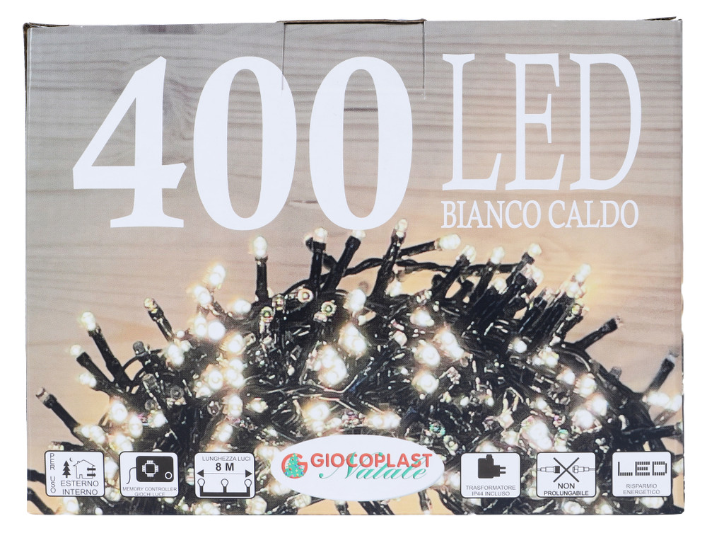 400 Led Bianco Caldo Cavo Scuro Con Giochi Luce - Foto 1