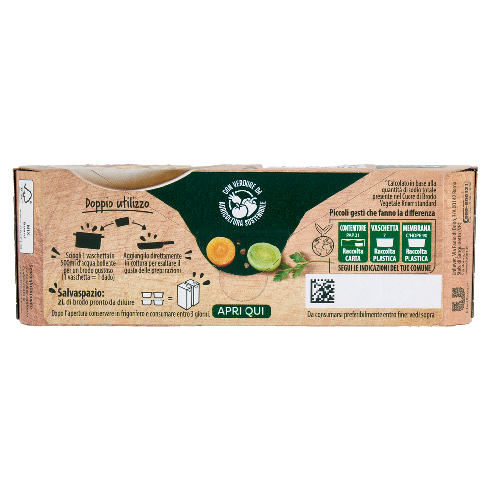 Cuore Di Brodo Vegetale Col 25% In Meno Di Sale 4x28g Knorr - Foto 3