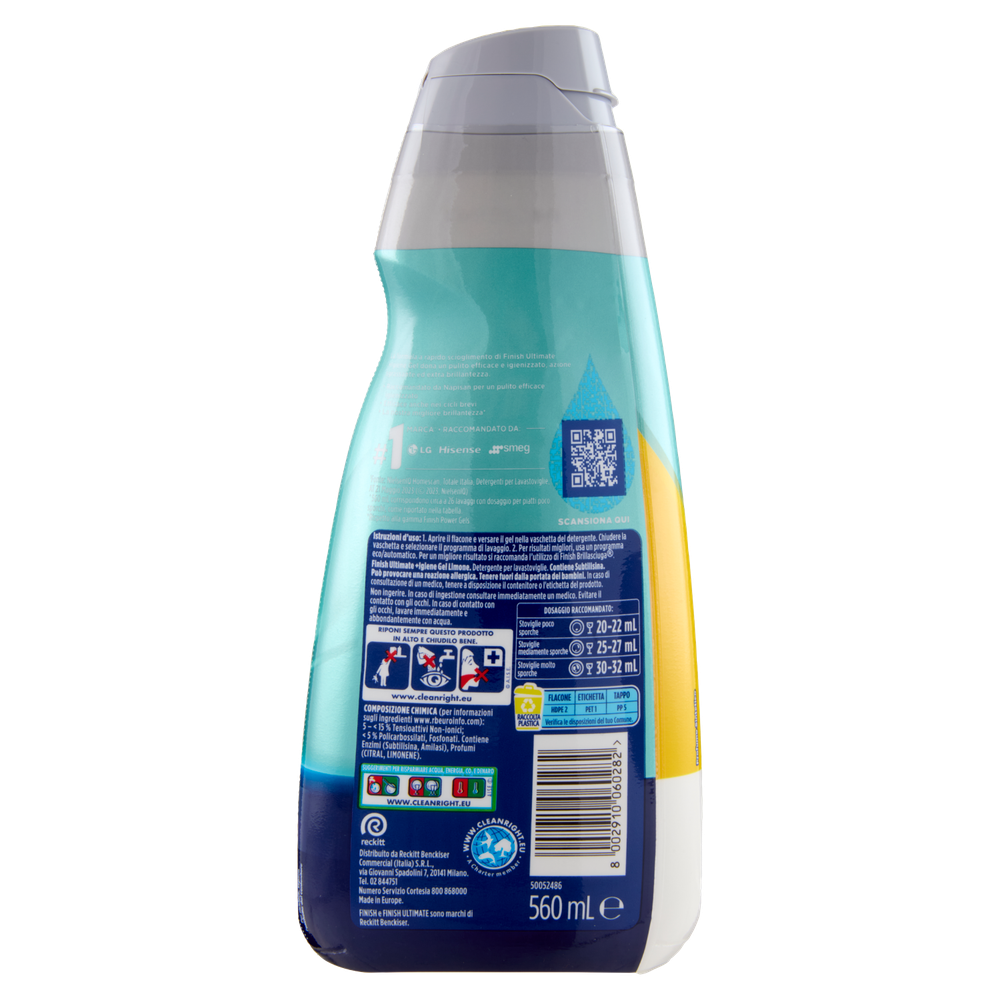 Gel Per Lavastoviglie Limone 26 Lavaggi Finish Ultimate+igiene - Foto 3
