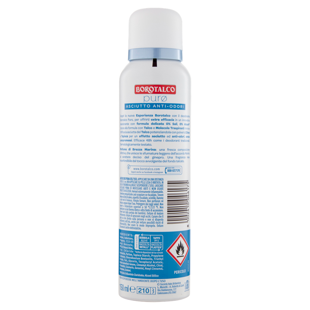 Borotalco Deodorante Spray Puro Brezza Marina - Foto 3