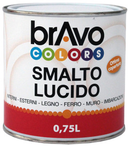 Smalto Lucido A Base Solvente Bianco Lucido 0,75l Bravo Colors