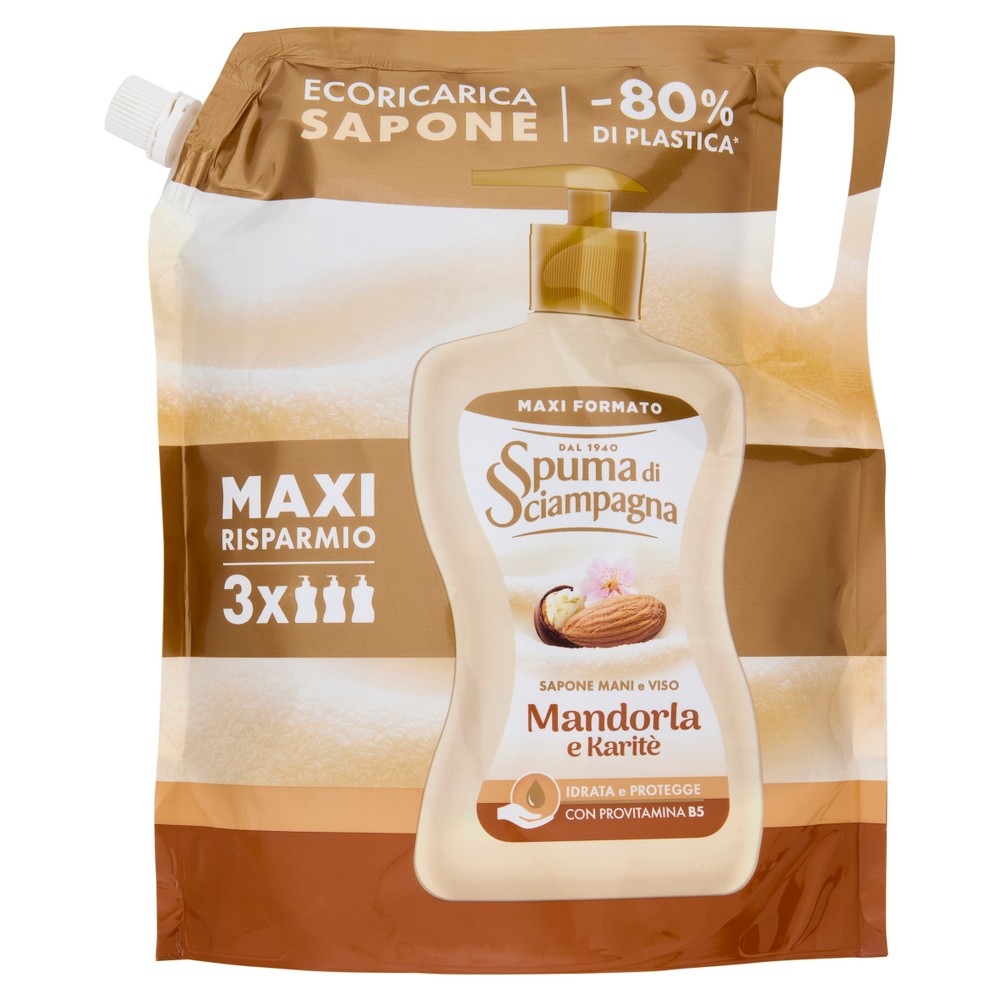 Ecoricarica Sapone Crema Mandorla Spuma Di Sciampagna - Foto 1