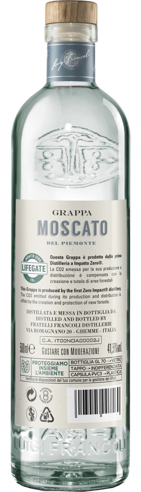 Grappa Moscato 41,5% Francoli - Foto 2