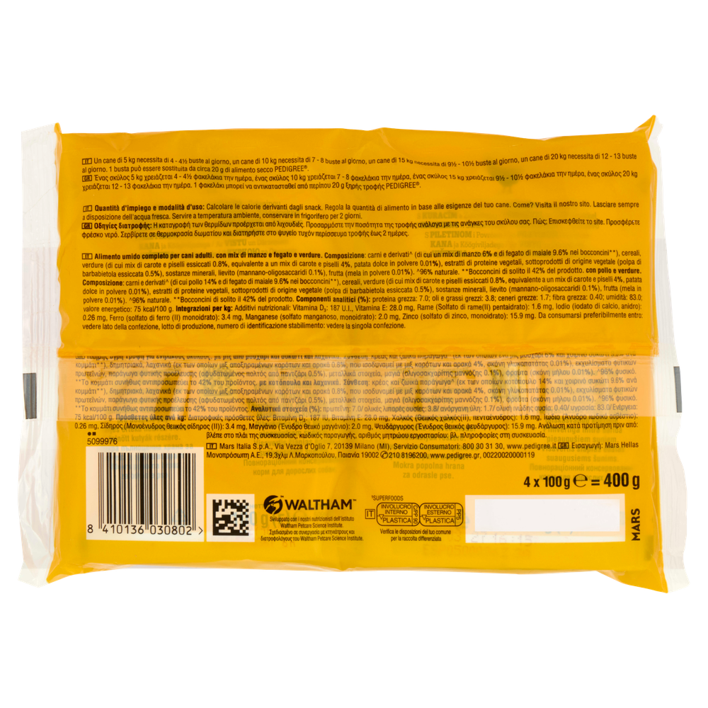 Pedigree Pouch Adult Manzo Pollo Salsa 4x100g - Foto 3