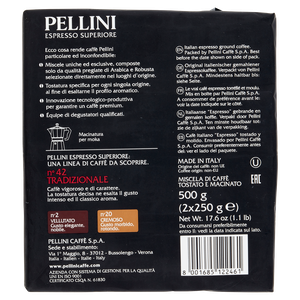 Caffè Macinato Espresso Superiore N°42 Tradizionale 2x250g Pellini - Foto 3