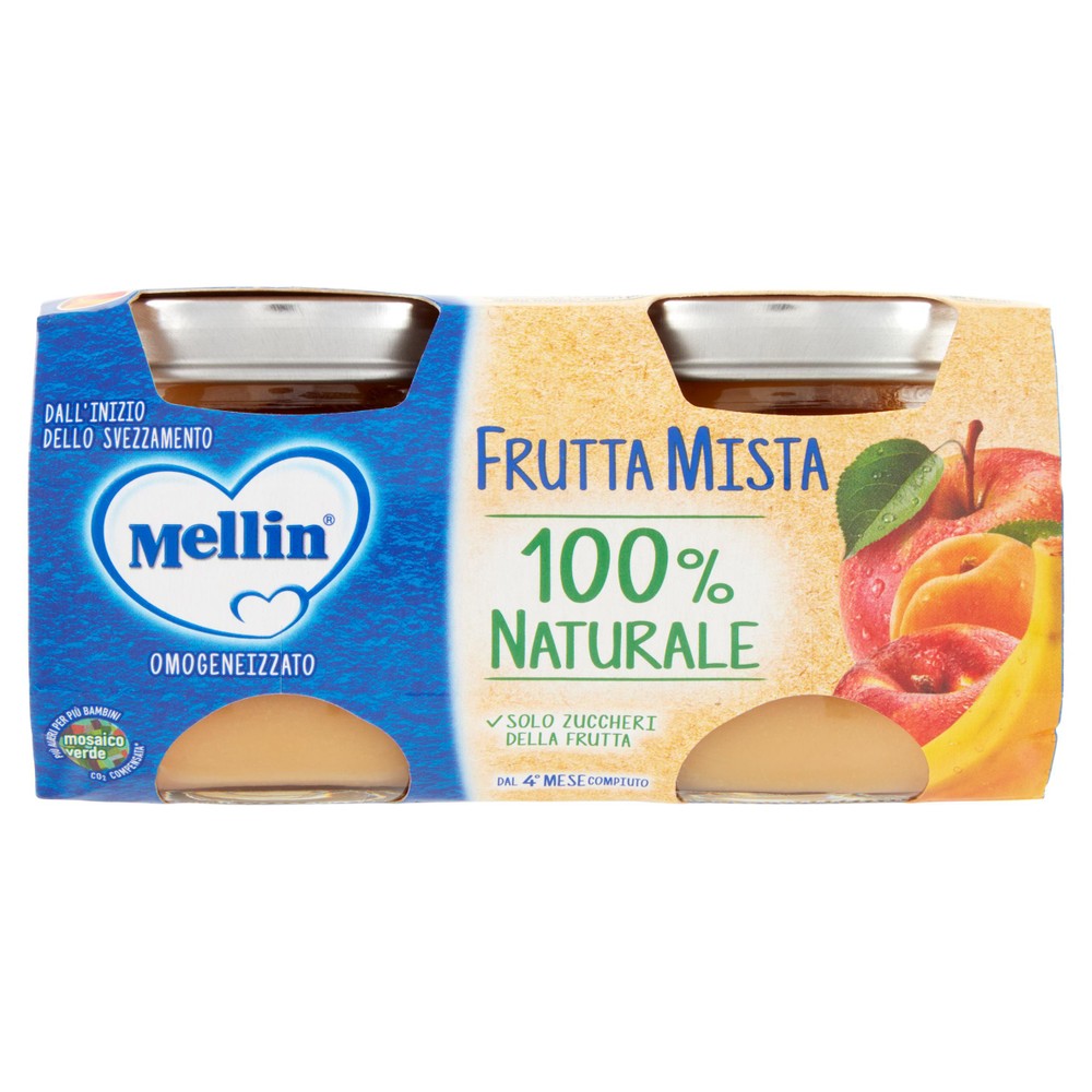 Omogeneizzato Frutta Dal 4° Mese Di Frutta Mista 2x100g Mellin - Foto 1