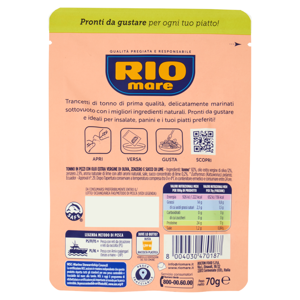Trancetti Di Tonno Con Olio Evo, Zenzero E Succo Di Lime Rio Mare - Foto 3