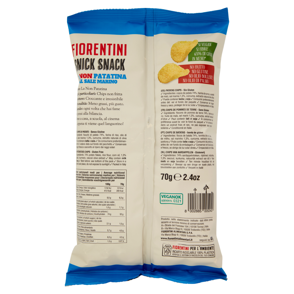 Chips Di Patate La Non Patatina Snick Snack Al Sale Marino Fiorentini - Foto 3