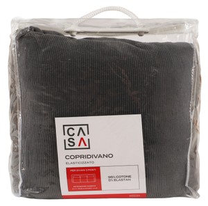 Copridivano 3 Posti Tinta Unita Grigio Casa - Foto 1