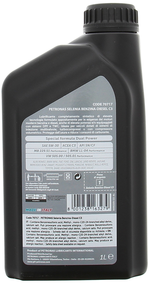 Olio Lubrificante Per Auto 5w30 1l Selenia - Foto 2