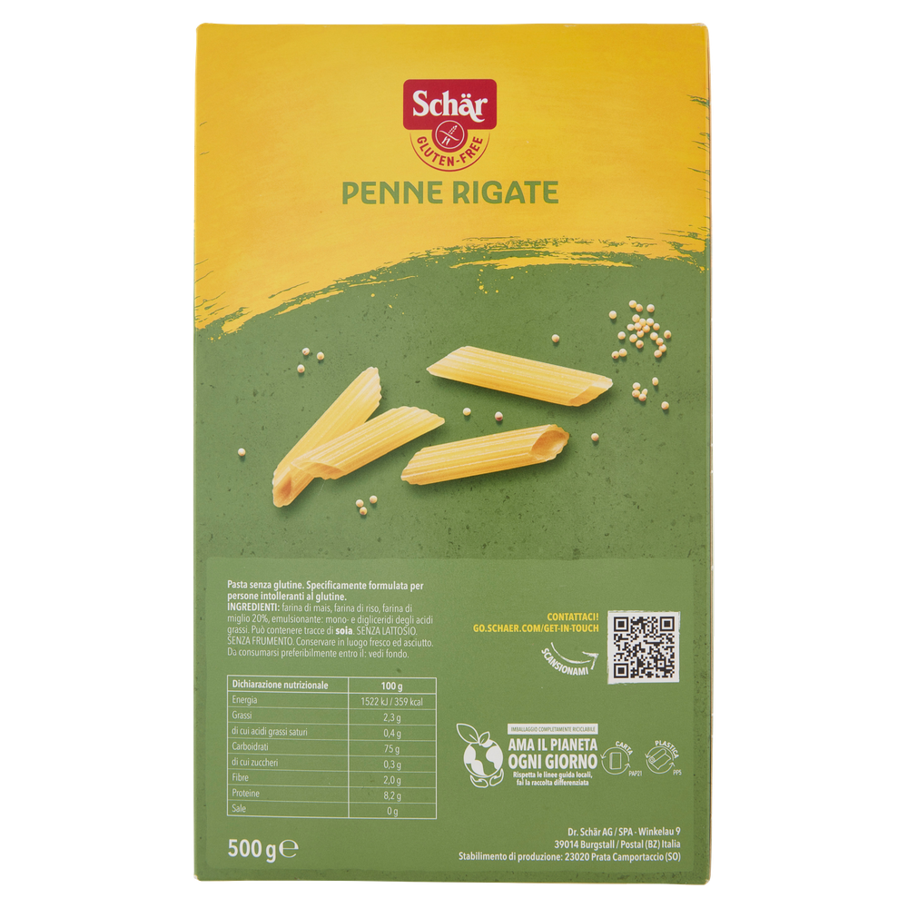 Penne Rigate Senza Glutine Schar - Foto 3