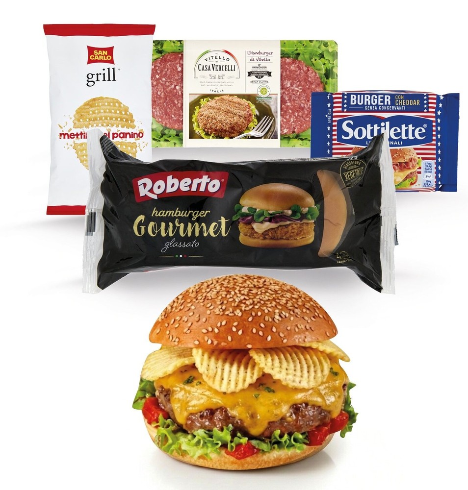 Hamburger di Vitello x 2, con Formaggio e Patatine - Foto 1