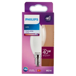 Lampadina A Led Candela 40w Attacco E14 Luce Fredda Philips - Foto 1