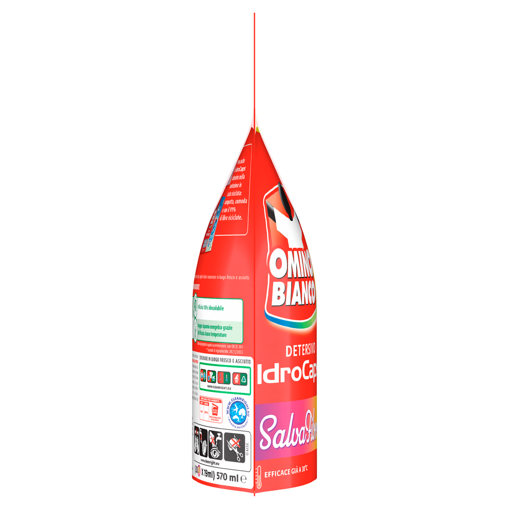 Omino Bianco Detersivo 30 Idrocaps Lavatrice Salvafibre - Foto 2