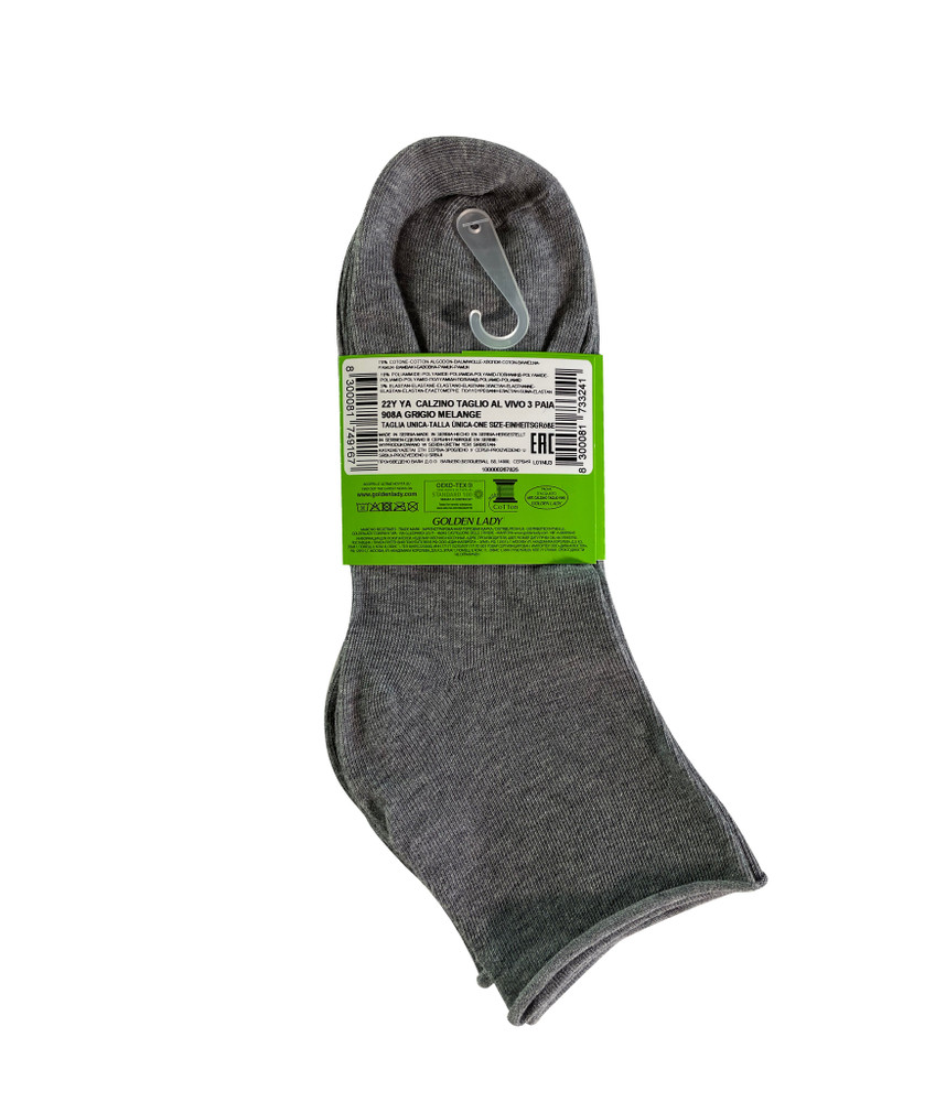 3 Calze Corte Donna Tg Unica Grigio Golden Lady - Foto 2