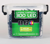 Catena Luminosa 300 Luci Led In Plastic Box