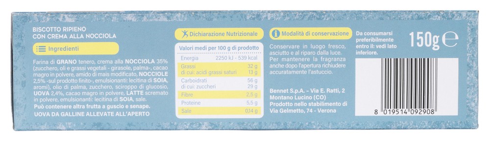 Frollini Ripieni Con Crema Alla Nocciola Bennet - Foto 2