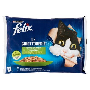 Alimento Umido Gatti Felix Ghiottonerie Manzo & Carote