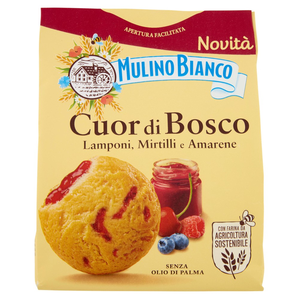 Biscotti Frollini Cuor Di Bosco Ripieno Frutti Di Bosco Mulino Bianco - Foto 1