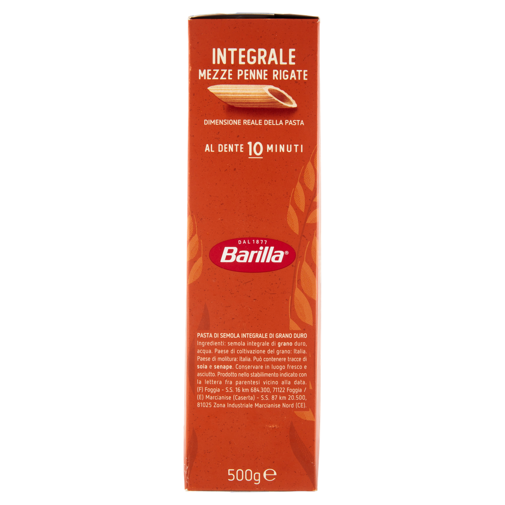 Pasta Mezze Penne Rigate Integrali 100% Grano Italiano Barilla - Foto 2