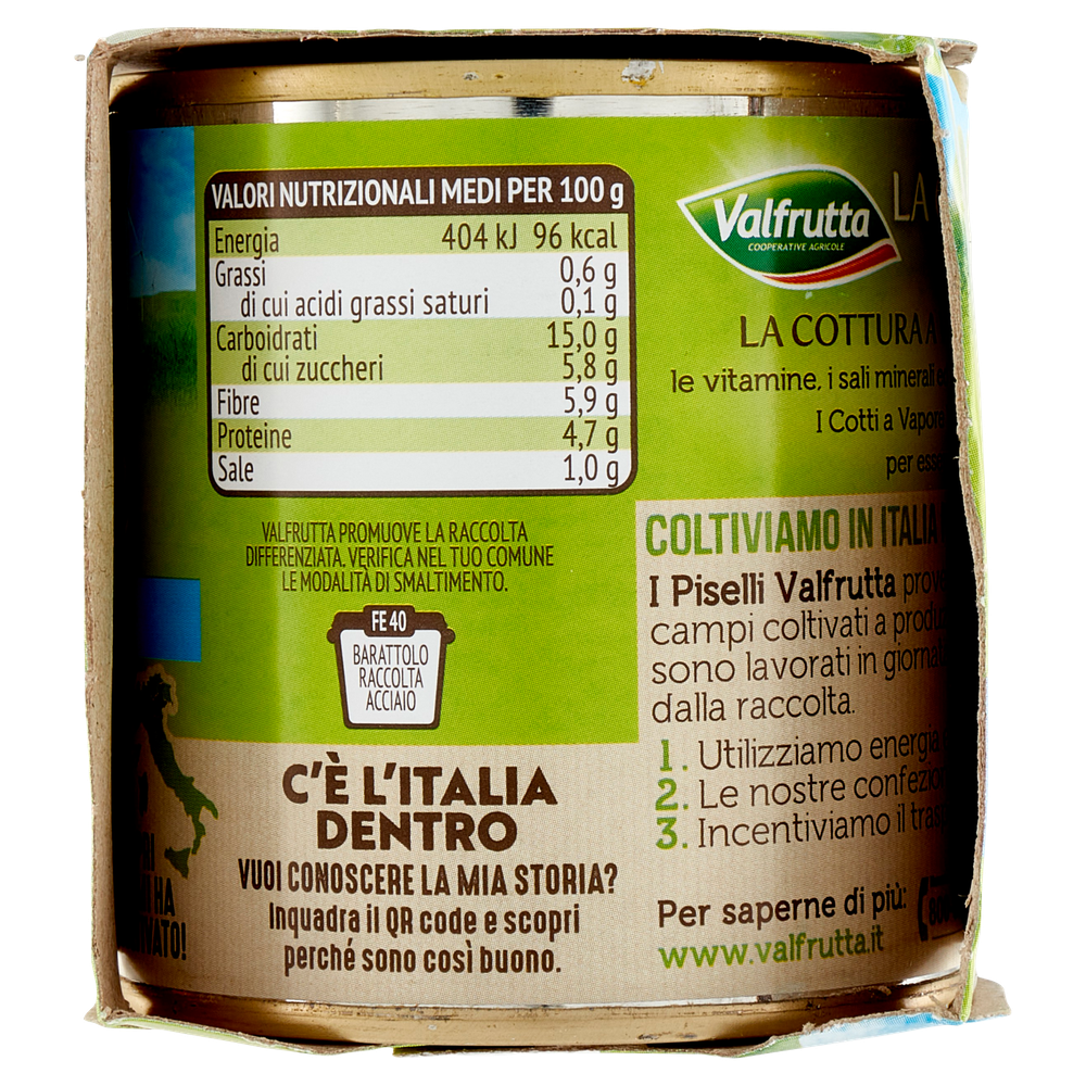 Piselli Piccoli Italiani Cotti A Vapore 4x140g Valfrutta - Foto 2