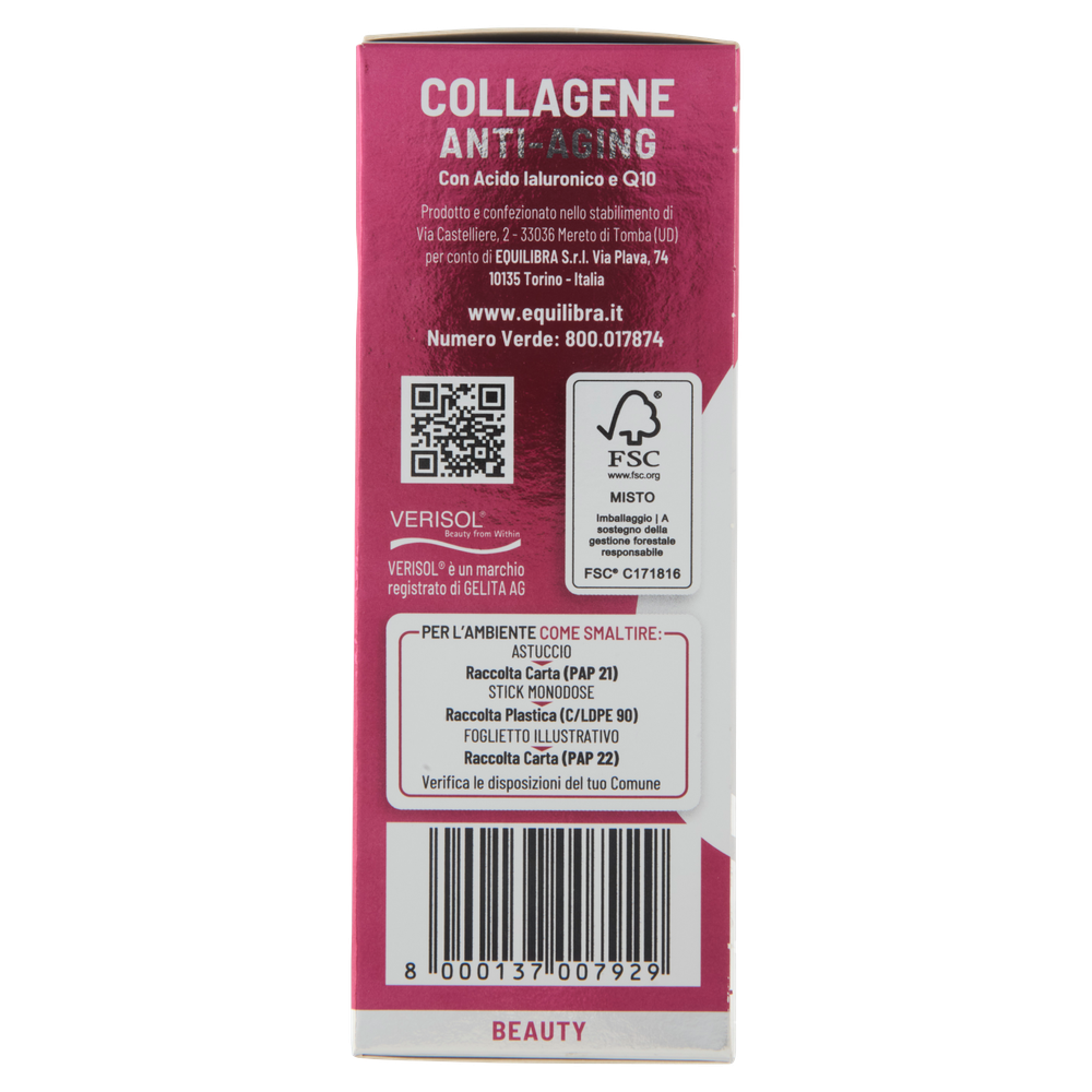 Equilibra Collagene Anti-Aging Con Acido Ialuronico E Q10 14 Stick - Foto 2