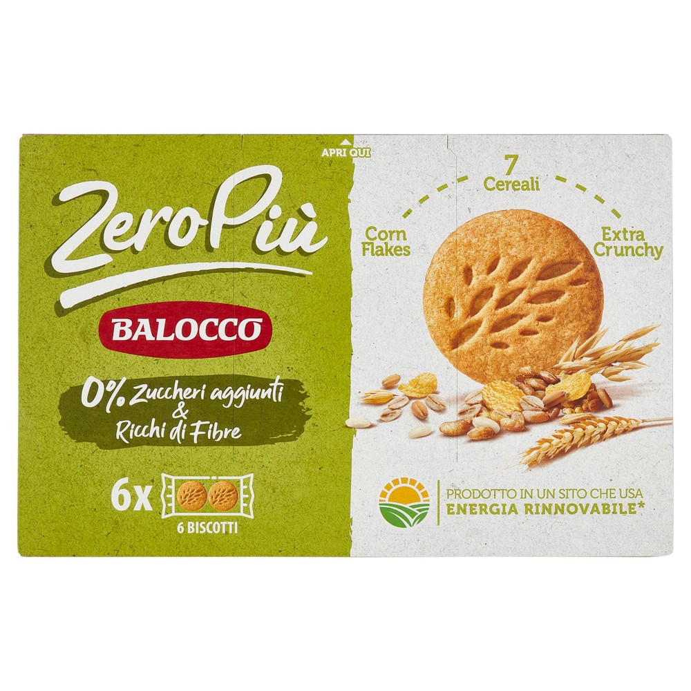 Biscotti Frollini Zeropiù Con 7 Cereali E Corn Flakes 6x38,3g Balocco - Foto 1