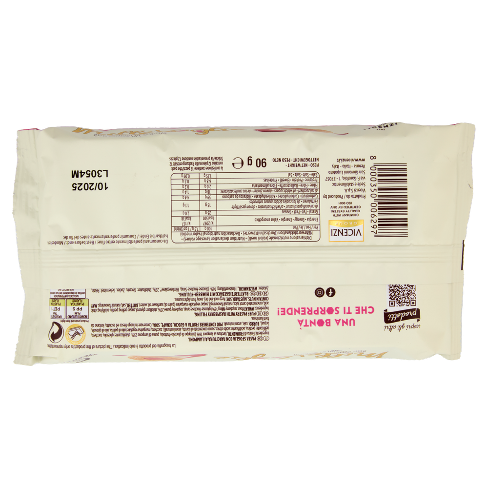 Bocconcini Di Sfoglia Millevoglie Con Lamponi 12x8,3g Matilde Vicenzi - Foto 3