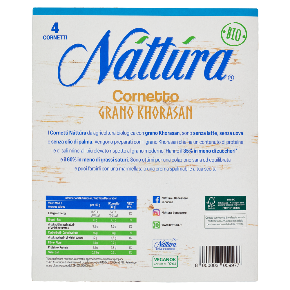 Cornetto Grano Khorasan Bio Senza Latte 4x40g N Tt Ra - Foto 3