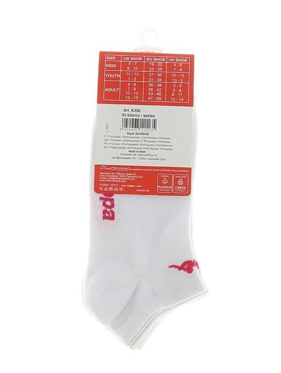 Calze Sneaker Unisex 36/38 Bianco Conf Da 3 Kappa - Foto 2