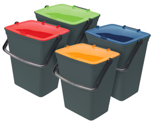Kit 4 Secchi Per La Raccolta Differenziata Art Plast Da L. 15 Cad. - Foto 1