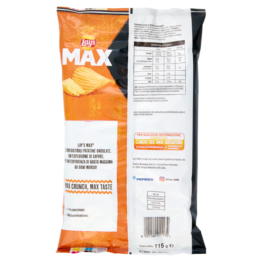 Patatine Ondulate Classiche Gusto Formaggio Max Lay's - Foto 3