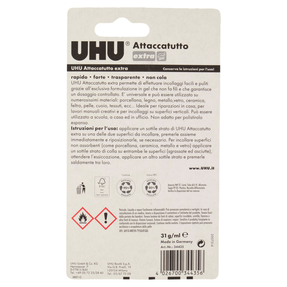 Attaccatutto Universale In Gel Extra Blister 31ml Uhu - Foto 3