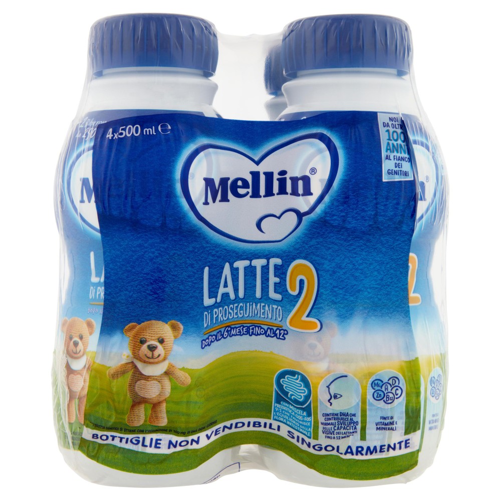 Latte Di Proseguimento 2 Dal 6° Al 12° Mese Liquido 4x500ml Mellin