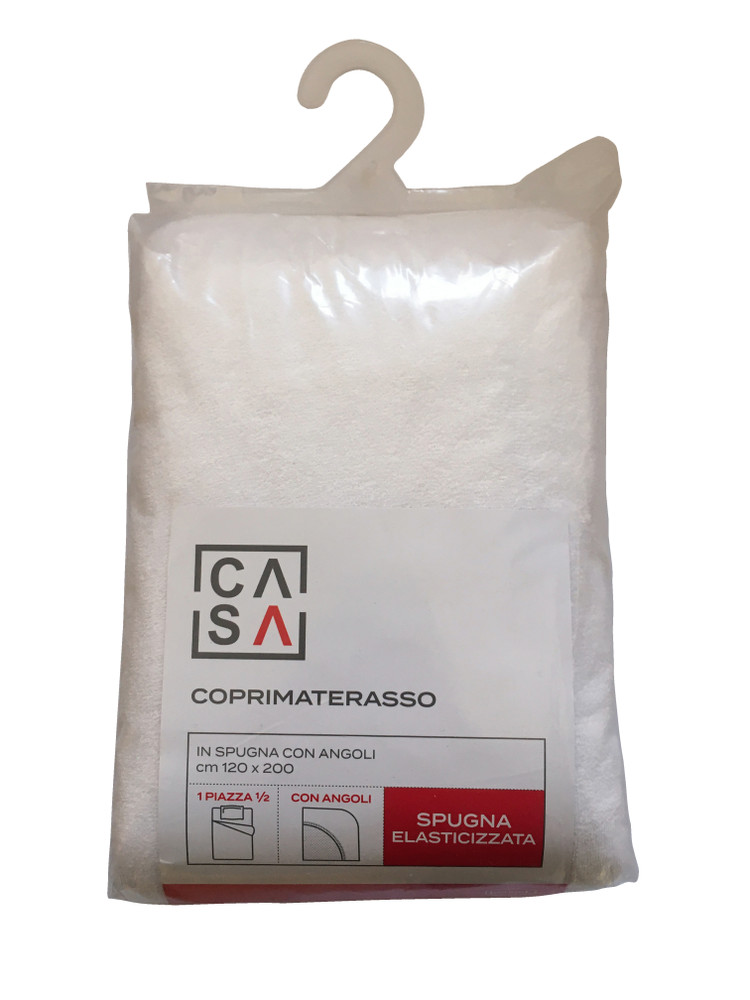 Coprimaterasso Spugna Con Angoli 1piazza 1/2 Cm120x200 Bianco Casa - Foto 1