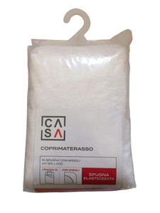 Coprimaterasso Spugna Con Angoli 1piazza 1/2 Cm120x200 Bianco Casa - Foto 1
