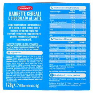 Barrette Cereali E Cioccolato Al Latte 6x21g Bennet - Foto 3