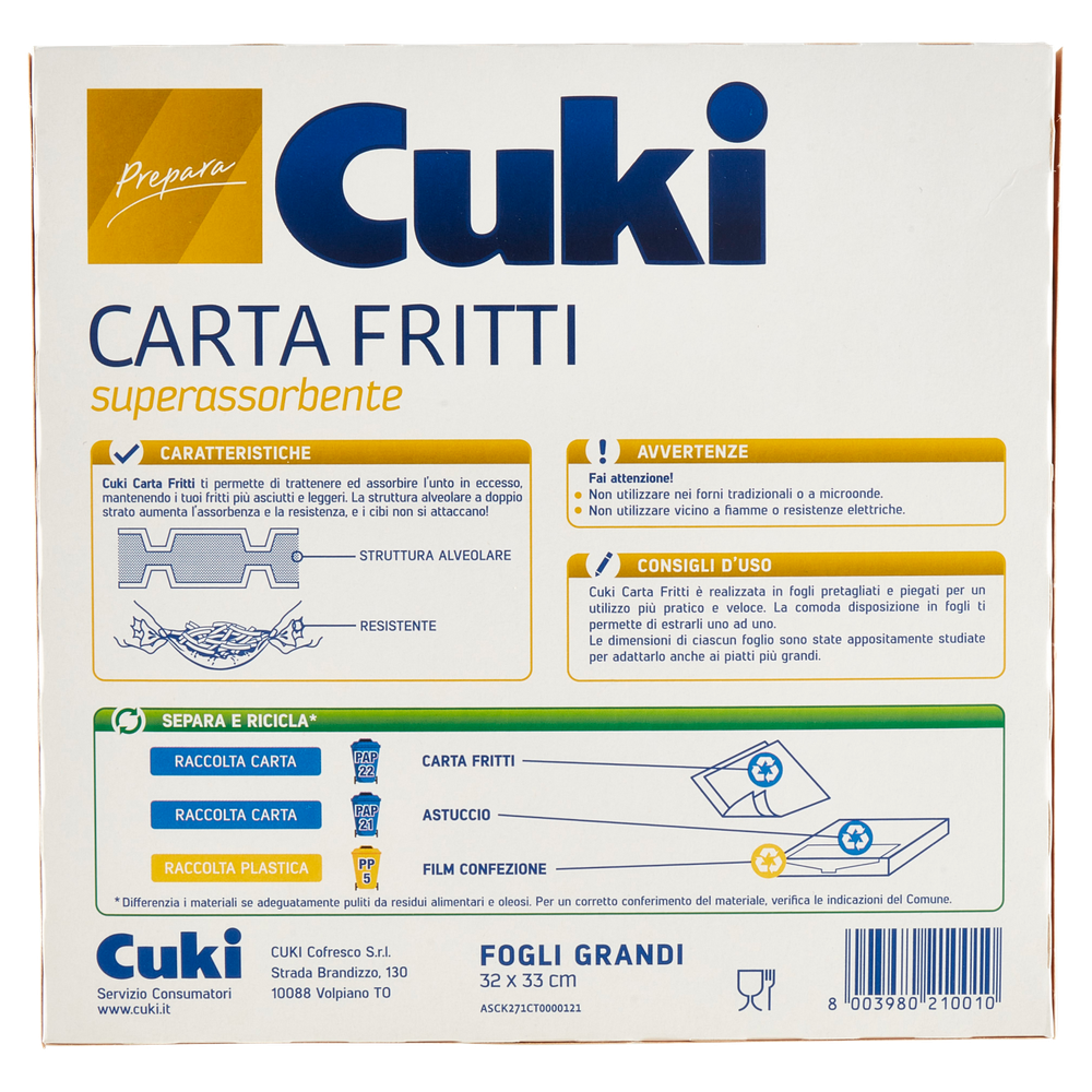 20 Fogli Di Carta Per Fritti Cuki - Foto 3
