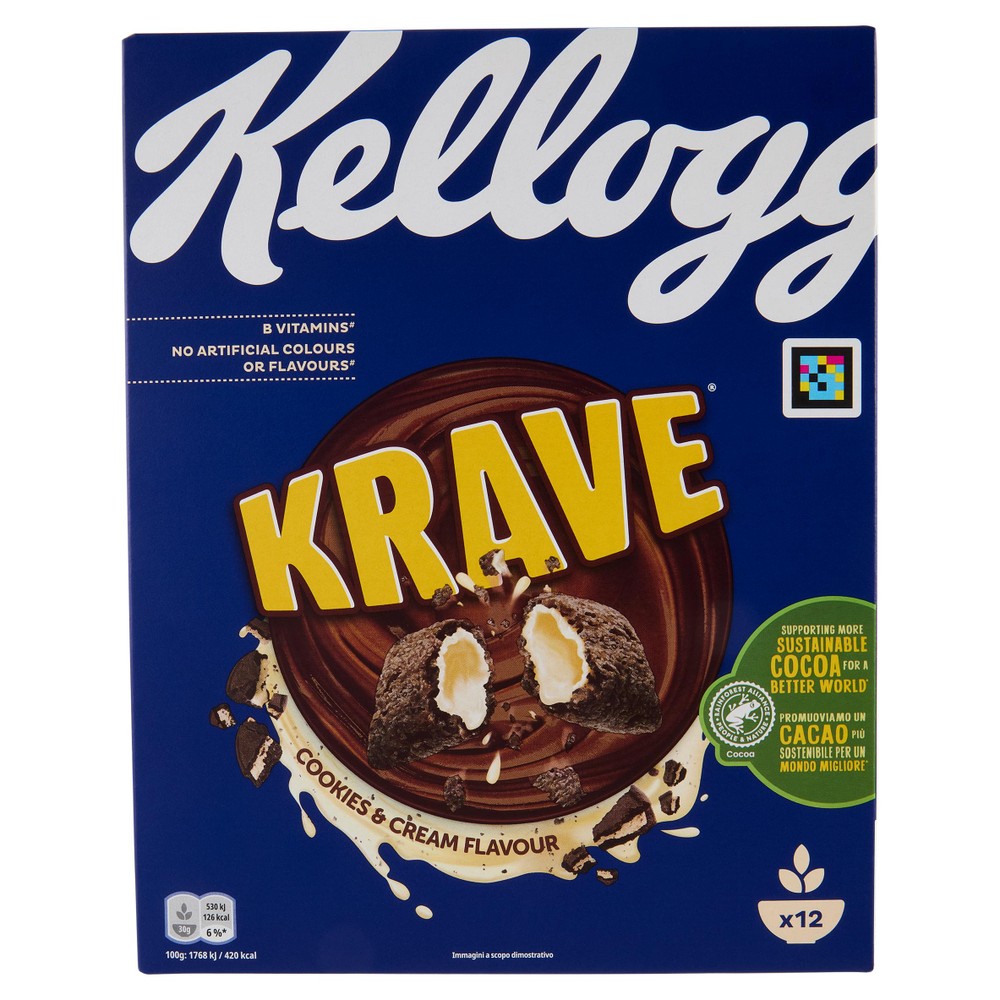 Cereali Krave Cookies & Cream Al Cacao Ripieni Di Crema Kellogg's - Foto 1