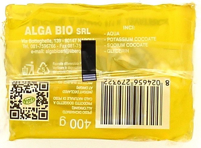 Alga Sapone Ecologico All'olio di Cocco per Bucato a Mano e in Lavatri