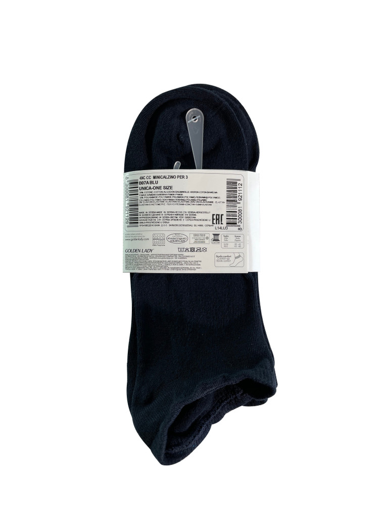 3 Mini Calzini Uomo Tg Unica Blu Golden Lady - Foto 2