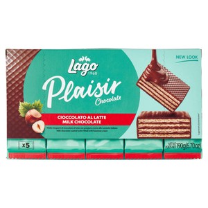 Wafer Ricoperti Con Cioccolato Al Latte Plaisir Lago, Conf.5 Da 38 Gr - Foto 1