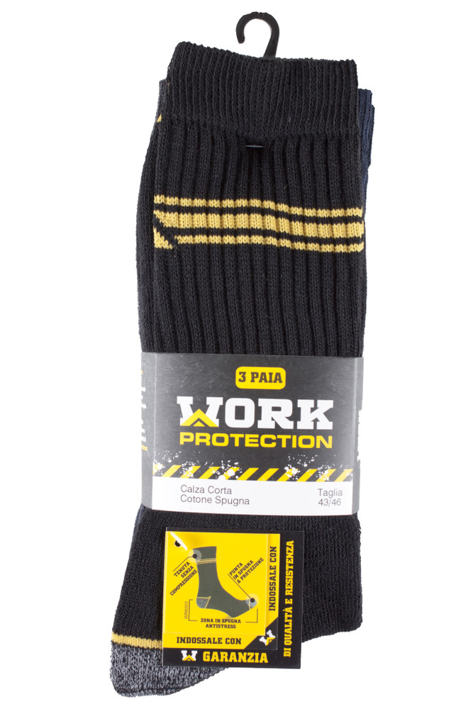 Calze Da Lavoro Uomo 43/46 Nero/Grigio/Blu Conf Da 3 - Foto 1