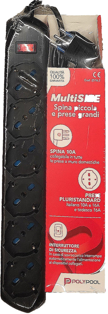 Presa Sestupla Pluristandard + Spina Salvaspazio 10a Polypool - Foto 2