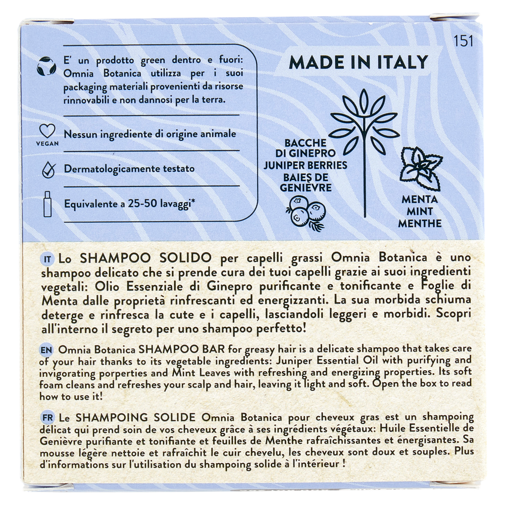 Shampoo Solido Capelli Grassi 50g Omnia Botanica - Foto 3